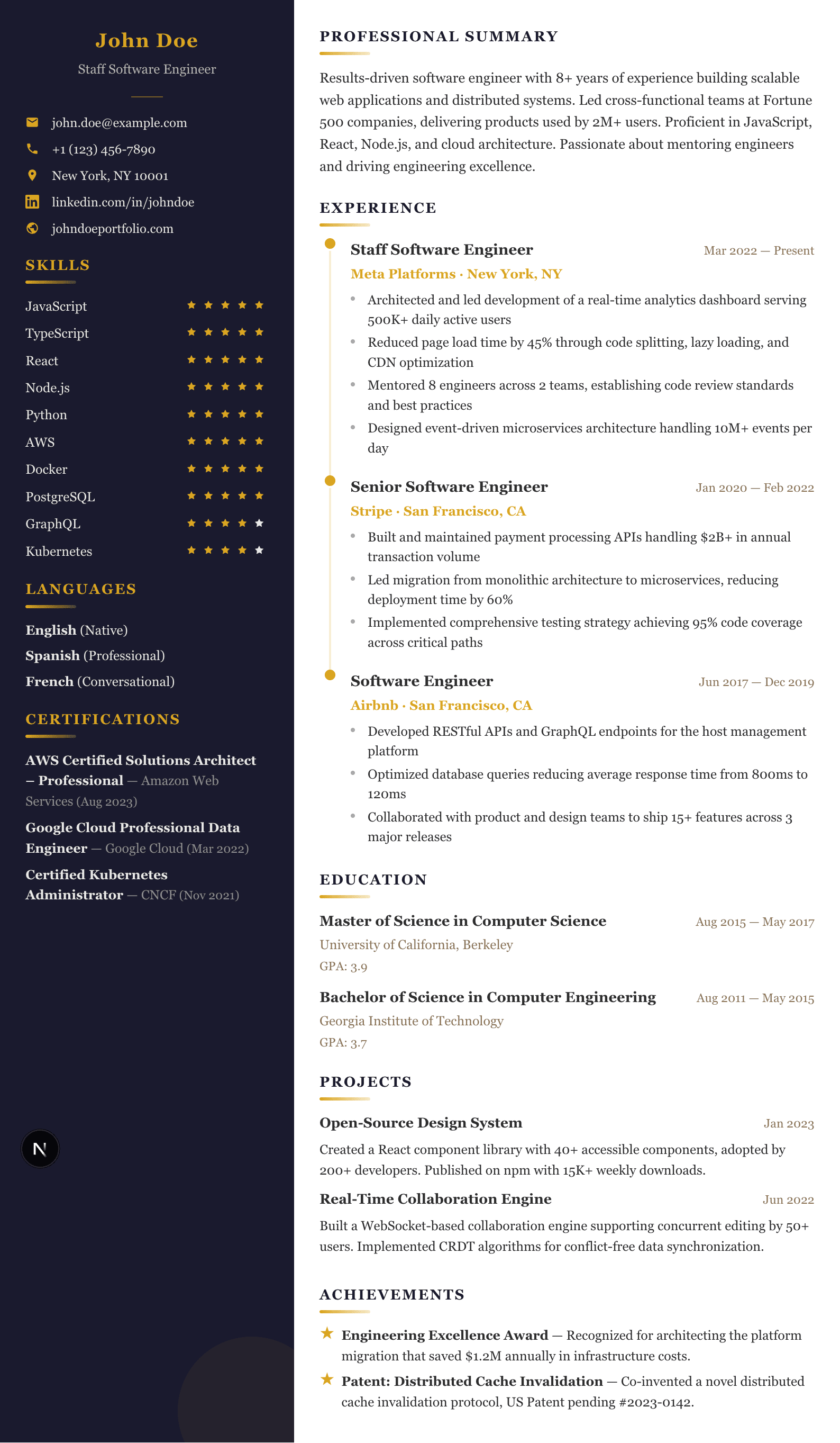 Premium Dubai Resume Template — Professional ATS-Friendly Design by ResumeGyani
